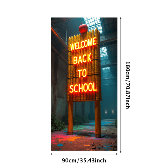 Steampunk Themed Welcome Back to School Banner Background Backdrop, Ideal for School Openings Photography Props Classroom Decorations School Events Party Supplies
