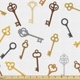 thumbnail image 1 of Ambesonne Steampunk Fabric by the Yard Upholstery, Pastel Vintage Keys, 3 Yards, Multicolor, 1 of 4