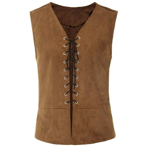Steampunk Vest Men Ofreoo Vintage Medieval Men Vest Laced Up Renaissance Sleeveless Waistcoat Gothic
