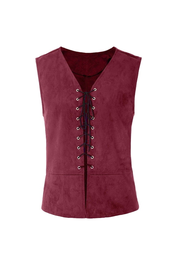 Steampunk Vest Men Ofreoo Vintage Medieval Men Vest Laced Up Renaissance Sleeveless Waistcoat Gothic
