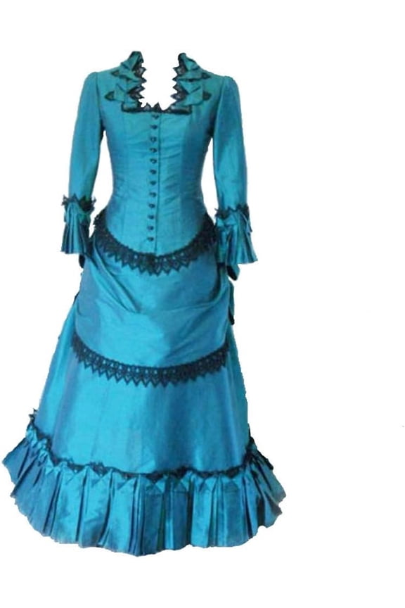Steampunk Victorian Gothic Bustle Dress Gown Costume Edwardian Evening Dress