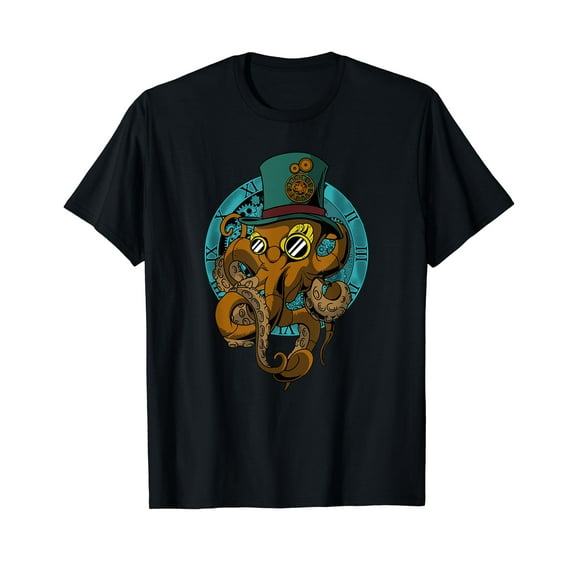 Steampunk Victorian - Steam Powered Engine Octopus T-Shirt