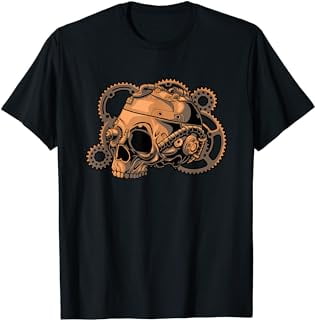 Steampunk Victorian - Steam Powered Engine Skull T-Shirt - Walmart.com