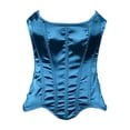 thumbnail image 1 of Steampunk Vintage Corset Womens Lace-Up Bodice Renaissance Fishbone Overbust Bustier Shapewear Strapless Tube Tops Mint Green L, 1 of 3
