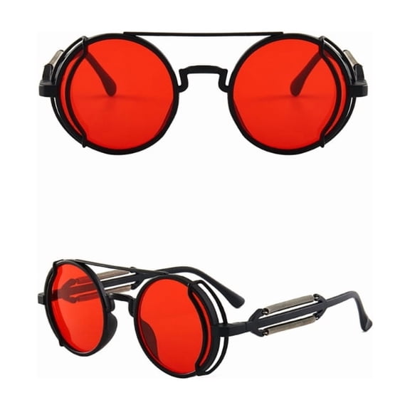 Steampunk Vintage Round Polarized Glasses Colored Lenses Sunglasses Eyewear