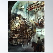 Steampunk World Poster Wall Art, Modern Wall Decor For Living Room Bedroom, 12x18 UNFRAMED