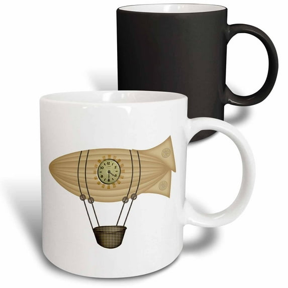 3drose, Steampunk Zepellin Airship Graphic, 11oz Magic Transforming Mug