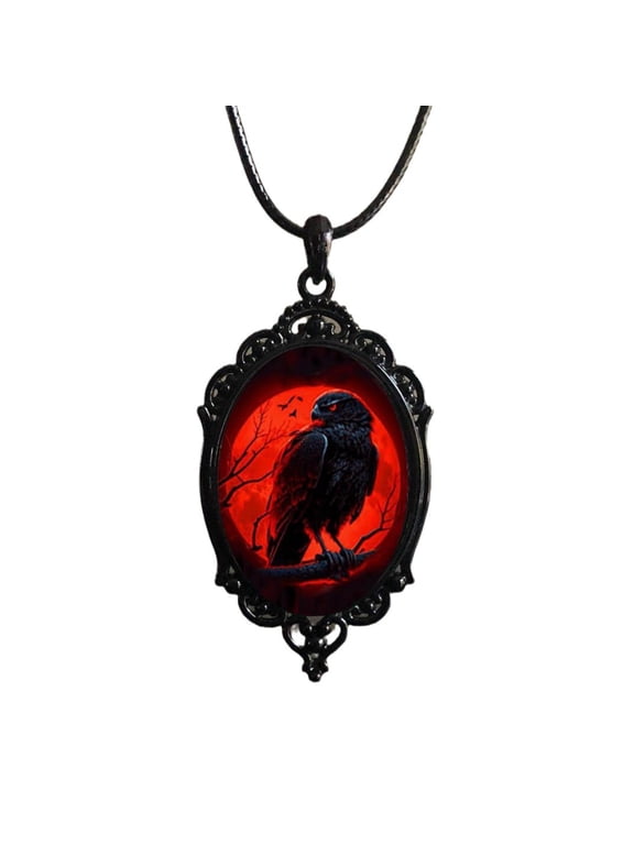 Steampunks Gothic Necklace Black Bird Crow Choker Jewelry Gothic Protections Clavicle Chain Gifts for Women Men