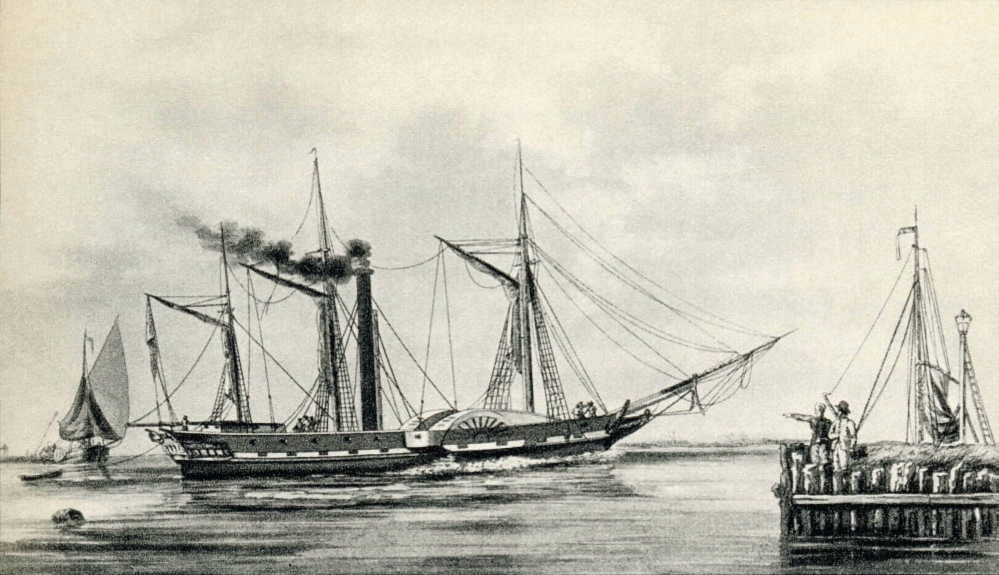 Steamship Cura Canvas Art - Ken Welsh Design Pics (19 x 11)