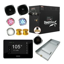 Black Series 12kW Steam Bath Generator with Wireless Control Bluetooth / Wifi Operation and Auto Drain in Gold