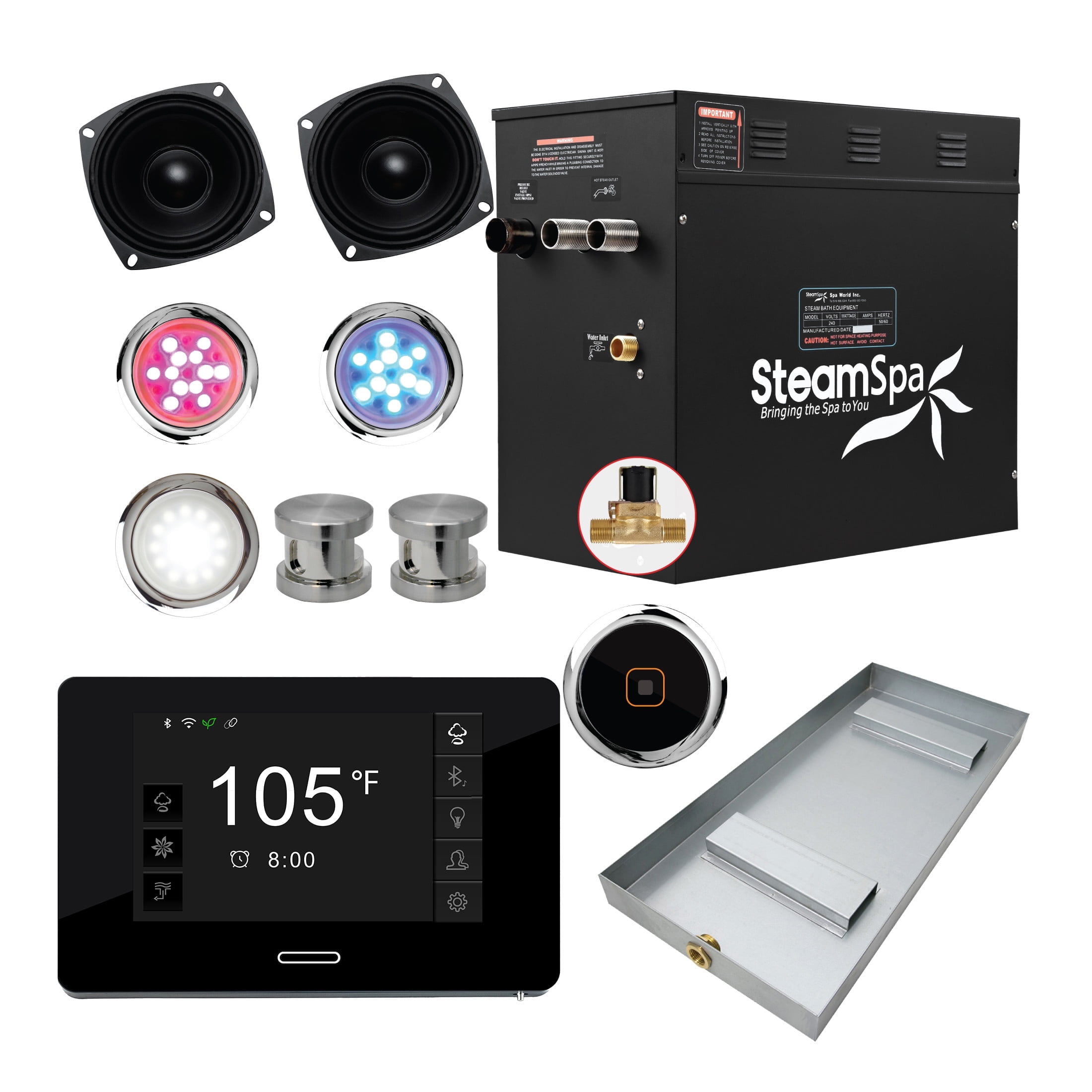 Black Series 12kW Steam Bath Generator with Wireless Bluetooth / Wifi ...