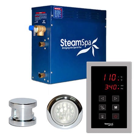 Steam Spa INT750CH Steam Spa Indulgence Touch Package with Steam Spa 7.5kW Steam Generators; Chrome