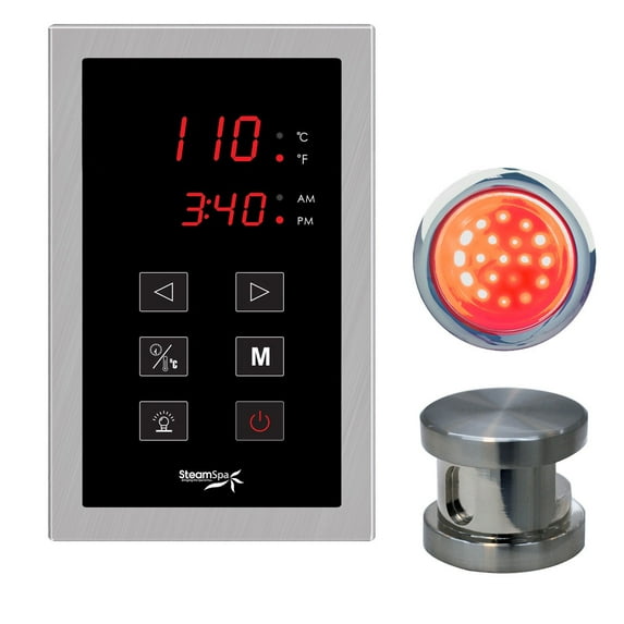 Steamspa INTPKBN Indulgence Touch Panel Control Kit - Nickel