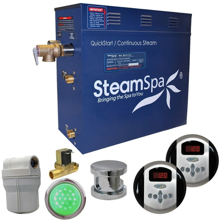Royal 12kW QuickStart Steam Bath Generator Package with Built-In Auto Drain in Polished Chrome Royal 12kW QuickStart Steam Bath Generator Package with Built-In Auto Drain in Polished Chrome