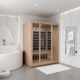 thumbnail image 1 of Maldives 3- Person Indoor Hemlock Wooden Carbon FAR Infrared Home Sauna Room with LED Touch Control Panel and Heater, 1 of 13