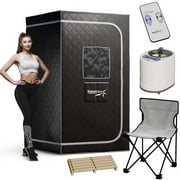 SteamSpa SP-SS0003-1P Portable 1-Person Home Steam Sauna with Digital Control, Black