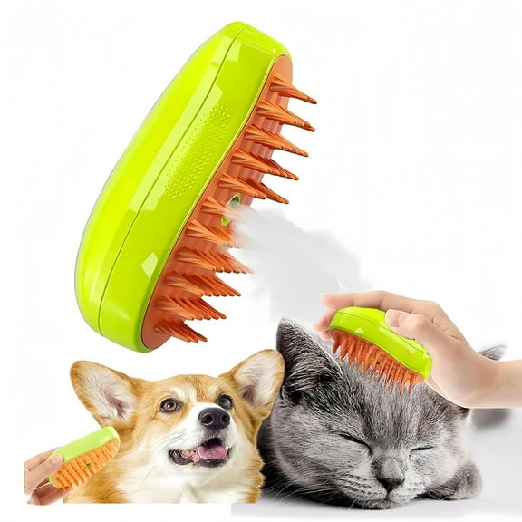 Steamy Mango Cat Brush, 3 in1 Steam Pet Hair Brush for Dogs & Cats, Eliminate Flying & Tangled Pet Hair, Grooming Brush With Water Spray for Cat Supplies, Dog Comb for Shedding & Massaging
