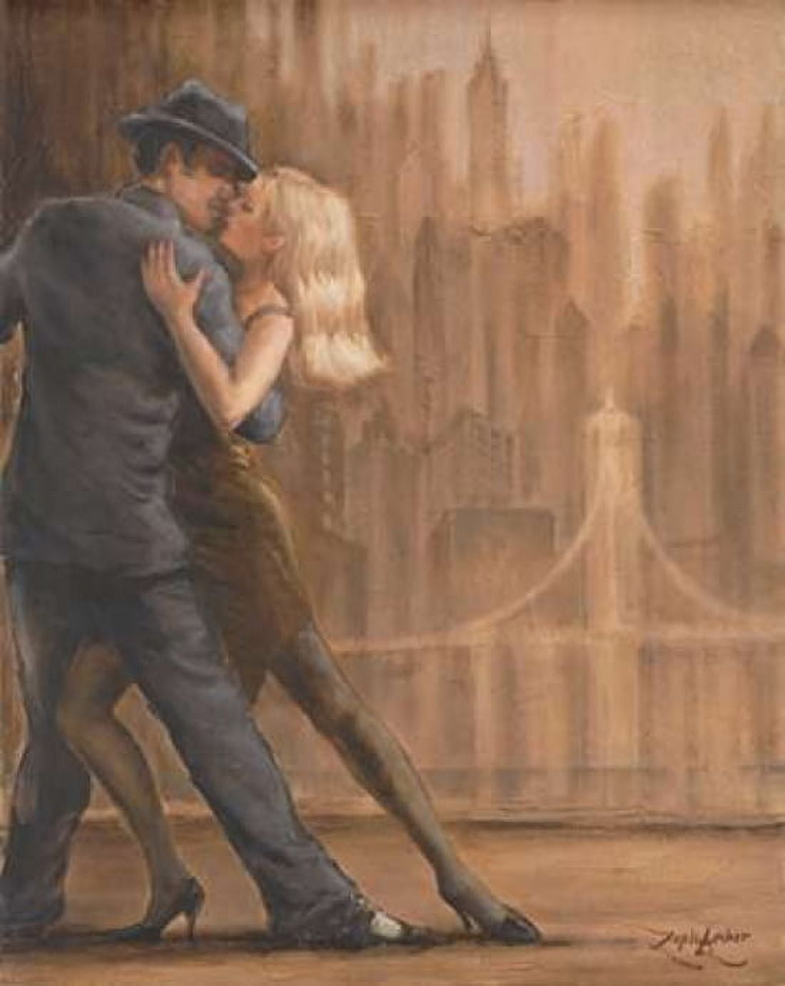 Steamy Night Canvas Art - Zeph Amber (24 x 30)