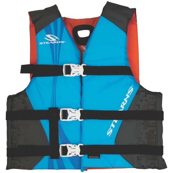 Stearns Antimicrobial Nylon Vest Life Jacket - 30-50lbs - Blue | Bundle of 2