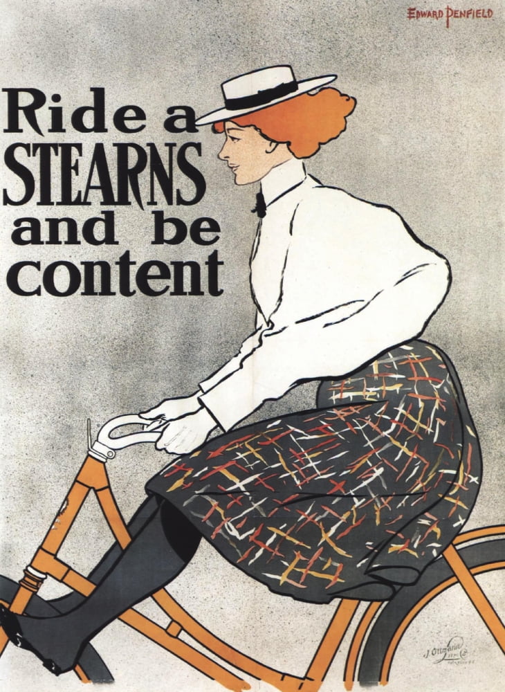 Stearns Bicycles 1896 Canvas Art - Edward Penfield (24 x 36)