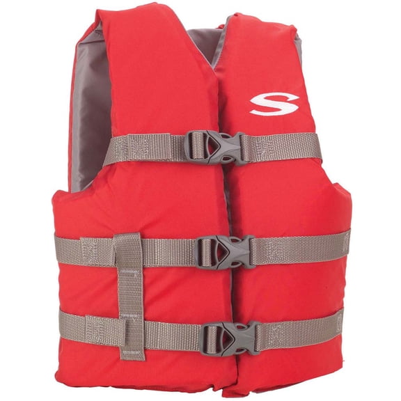 Stearns Youth Classic Vest Life Jacket - 50-90lbs - Red/Grey | Bundle of 5 Each