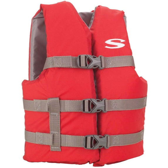 Stearns Youth Classic Vest Life Jacket - 50-90lbs - Red/Grey | Bundle of 5 Each