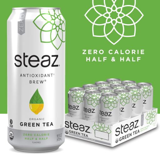 Steaz Green Tea Soda Z Zero Calorie Iced Green Tea Green Tea & Lemonade
