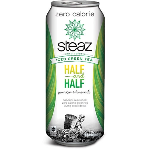 Steaz Half...and Half Zero Calorie Iced Green Tea, 16 fl oz, (Pack of