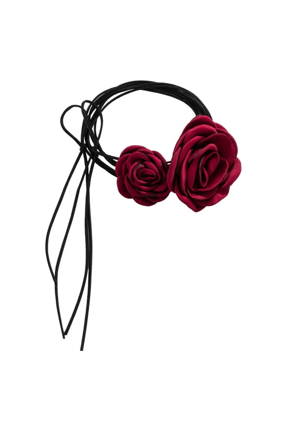 1 Pair Stylish Gothic Rose Flower Necklaces Choker Neck Chain for Women Ladies