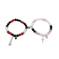 thumbnail image 1 of Stebcece 2pcs Gothic Spiders Bracelet Magnetic Heart Couple Beaded Bracelets, 1 of 11