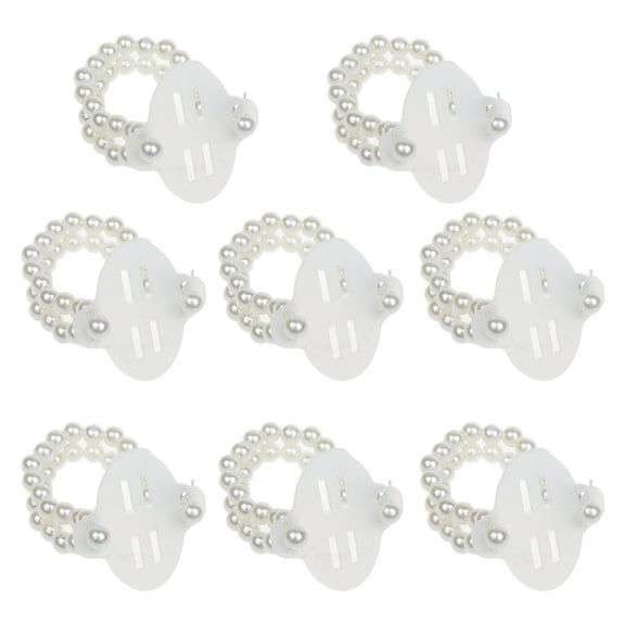 Stebcece 8 Pieces/Set Handmade Elastic Pearl Wrist Bands Corsage Decoration for Wedding