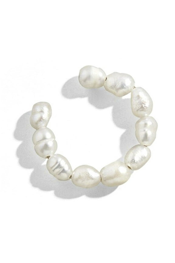 Pearl Hoop Earrings Ear Cuff No Piercing 1 Piece for Women