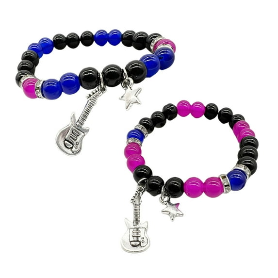 Stebcece Star Guitar Cool Girl Acrylic Beads Guitar Five-pointed Star Stacked Bracelets