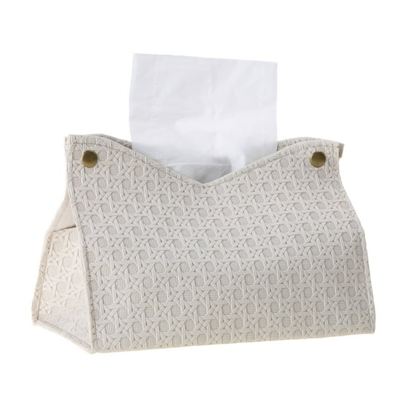Stebcece Tissue Box Cover Modern PU Rectangular Tissue Box Holder for Bathroom