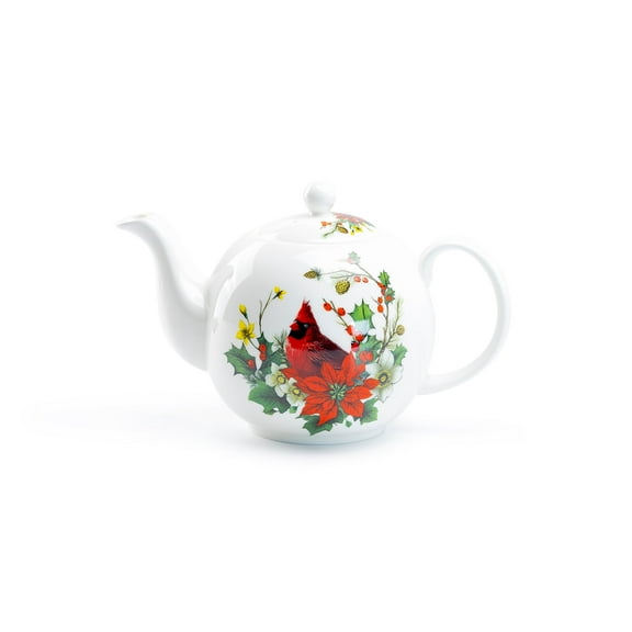 Stechcol Gracie Cardinal Poinsettia 32oz Bone China Teapot Grace Teaware