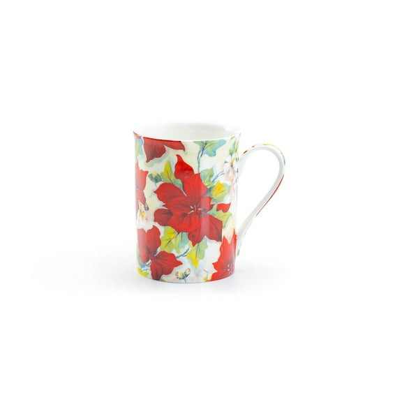 Stechcol Gracie Poinsettia 10oz Bone China Mug