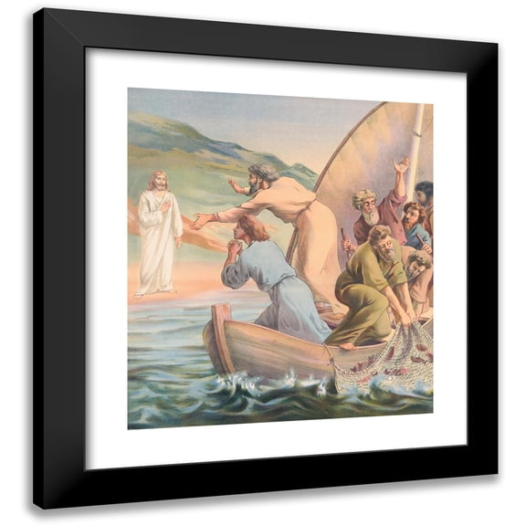 Stecher Litho. Co 12x13 Black Modern Framed Museum Art Print Titled - Simon Lovest Thou Me (1905)