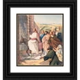 thumbnail image 1 of Stecher Litho. Co 12x13 Black Ornate Wood Framed Double Matted Museum Art Print Titled: Jesus Riding into Jerusalem (1905), 1 of 5