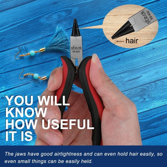 Stedi 5-inch Round Nose Pliers, Used for Jewelry Making, Ultra-Precision Round Nose Winding, High Carbon Steel Material, Multi-Function, Suitable for Jewelry, Handicrafts, DIY Design