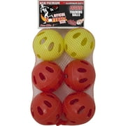 Stee-Rike 3 Premium Plastic Hard Training Softballs, Red and Yellow 6 Pack.