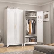 SteeLoong 71" Metal Wardrobe Closet, Adult Modern Armoires with Hanging Rod & Adjustable Shelves for Bedroom