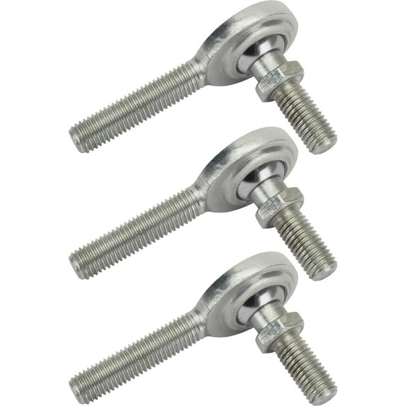 Steel 1/4 Inch LH Male Heim Joint Rod Ends with Stud – 3 Pack