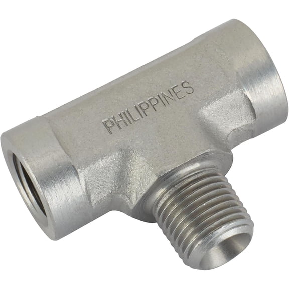 Steel 1/8 Inch NPT Branch Tee Adapter Fitting