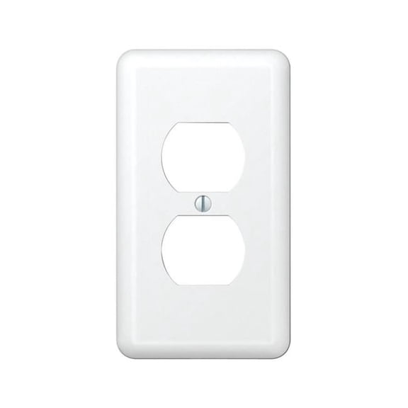 Steel 1 Duplex White Wallplate