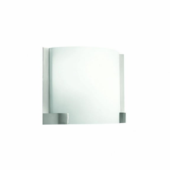 Steel 1 Light Wall Lamp in Contemporary Style with Brushed Nickel Finish and White Acrylic Glass-9.5 inches H X 13 inches W Bailey Street Home