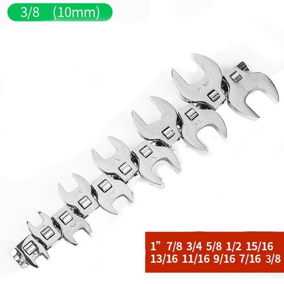 Steel 11Pcs Crowfoot Wrench Set 3/8in, Chrome Plated Metric Foot Open End Spanner 3/8 To 1 Inch For Auto Repair, Sturdy And Wear Resistant