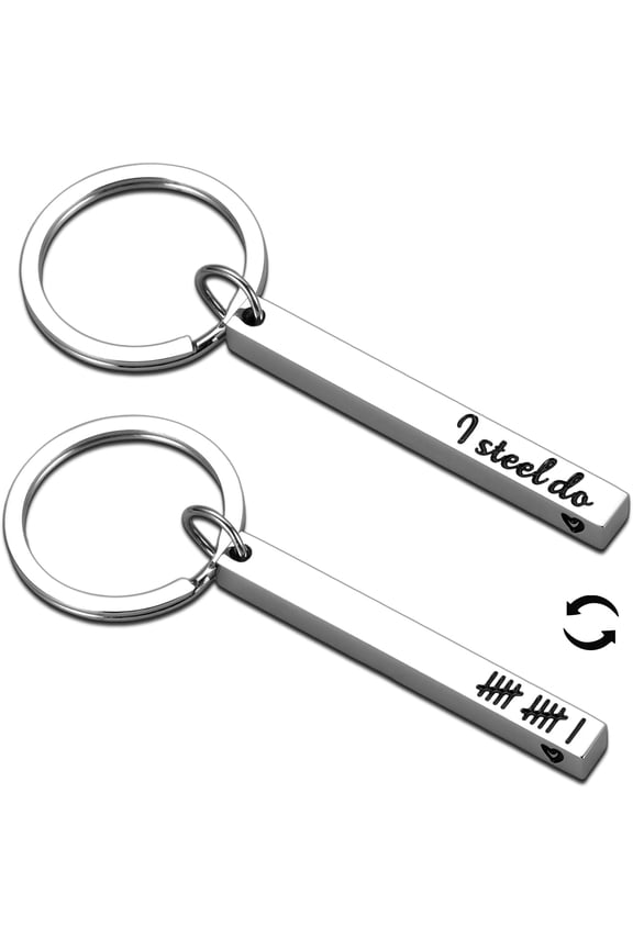Steel 11th Anniversary Keychain Gift for Him Her 11 Years Anniver-sary steel Gifts for Couples Anniversary Wedding Gift for Husband Wife Gift for Girlfriend BF Valentine Christmas Marriage I Still Do