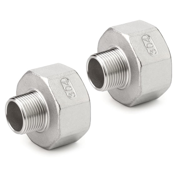 Steel 3/4 Inch Male NPT to 1.25 Inch Female NPT Threaded Plumbing Adapter Fitting Heavy Duty Pipe Thread Converter
