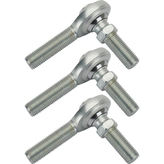 Steel 3/8 Inch LH Male Heim Joint Rod Ends with Stud – 3 Pack