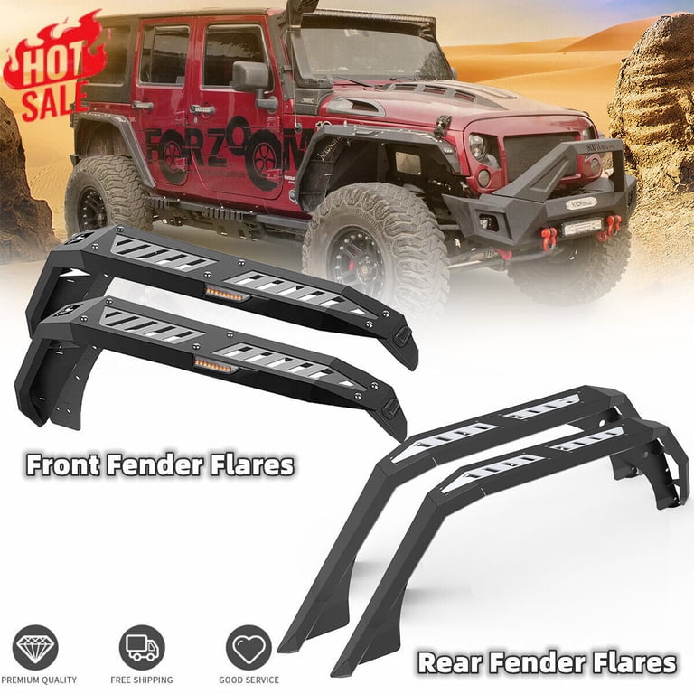 2007-2018 Jeep Wrangler JK Front & Rear Fender Flare Kit Jeep JK 2007-2018 Jeep Wrangler JK Front & Rear Fender Flare Kit Jeep JK